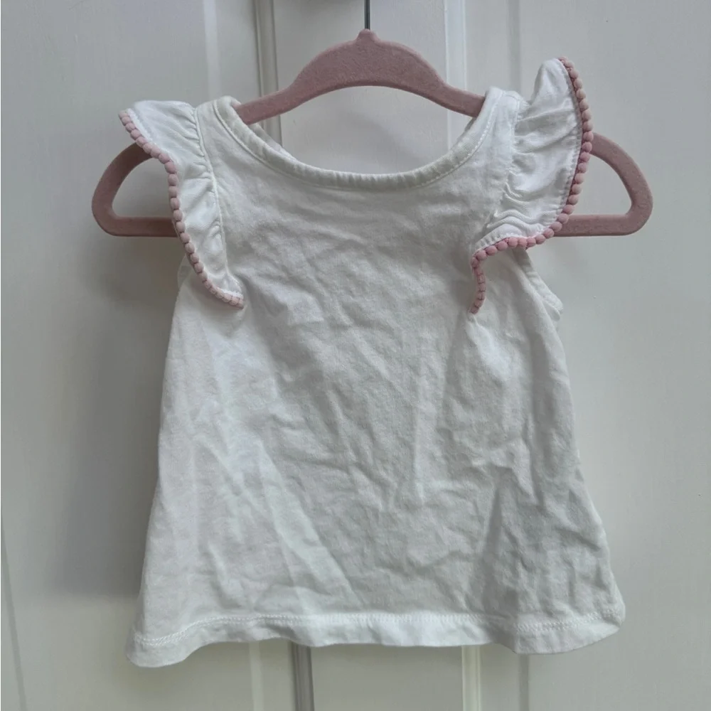 Baby Gap 6-12M Girls White Frill Short Sleeve Blouse